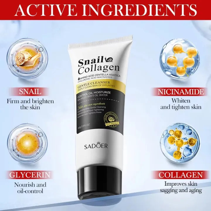 Sadoer Snail Collagen Amino Acid Facial Claenaser 100g