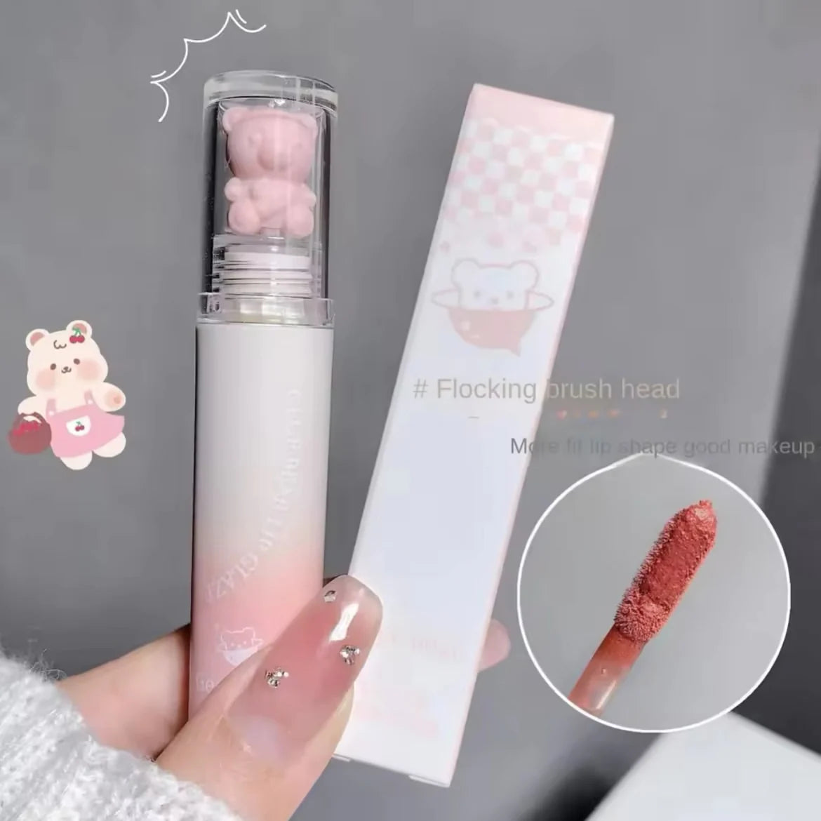 Gege Bear - Cartoon Matte Lip Gloss - 6 Pcs Set