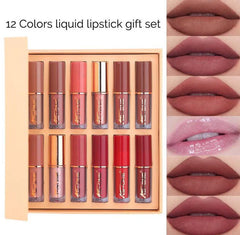 2 In 1 Nude Deal 12 Pcs Matte Lipgloss Set + Nude Palette 18 Colors
