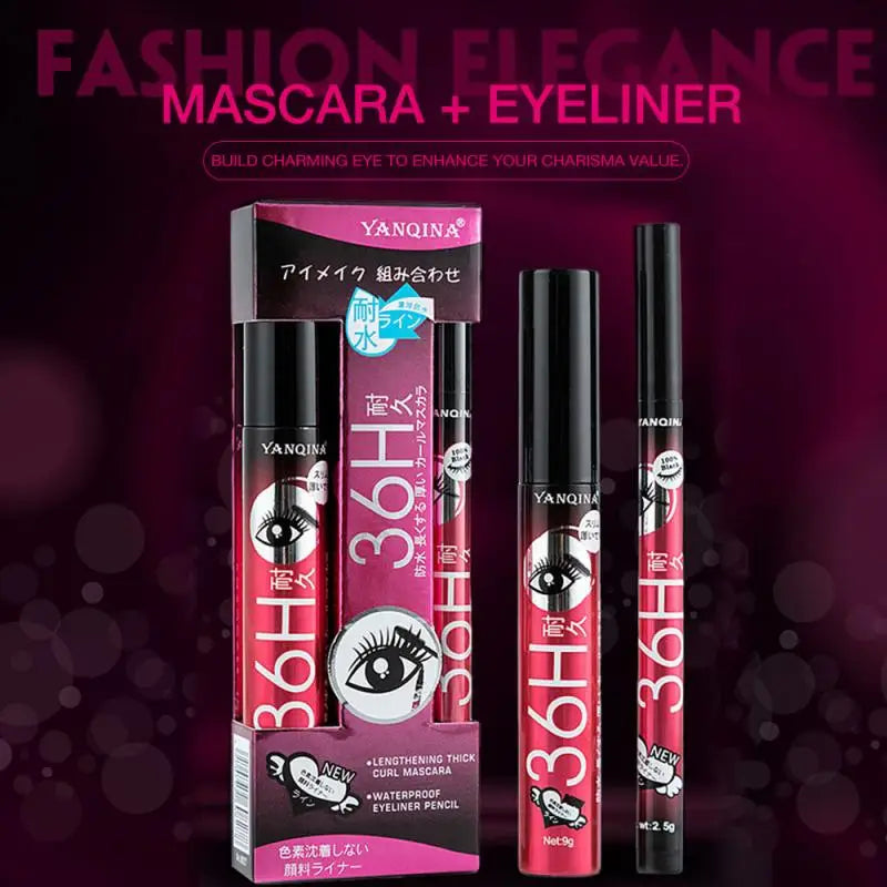 36H Longlasting Curl Waterproof Mascara With Sketch Eyeliner