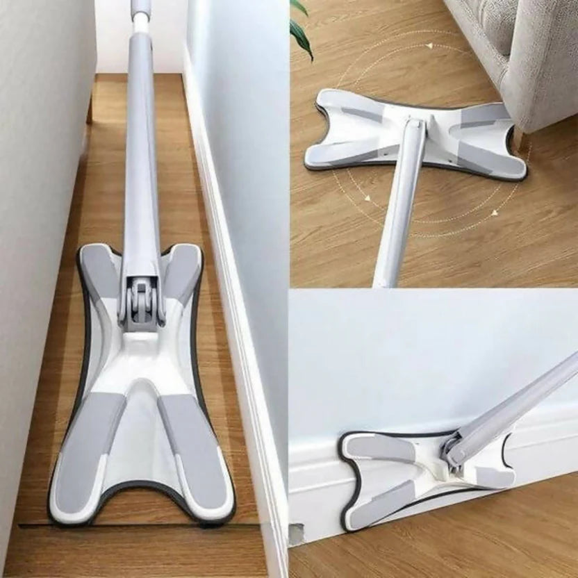 X-Type Microfiber Flat Mop with Twist Mechanism
