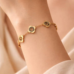 Stainless Steel Women Gold-Plated Anti-Tarnish Wraparound Bracelet - Each