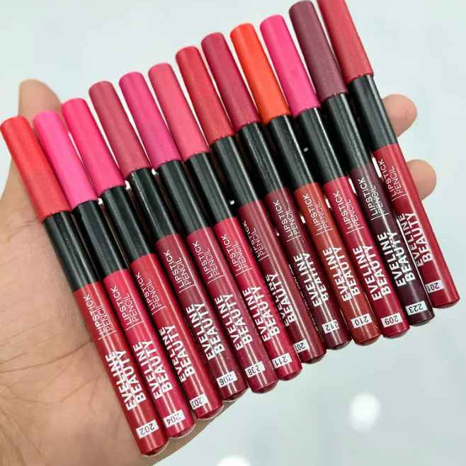 Eveline Beauty Lipstick Pencils – Smooth Matte Color for All-Day Glam