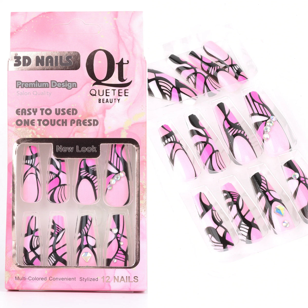 Quetee Beauty 3D Nails Premium Design Two