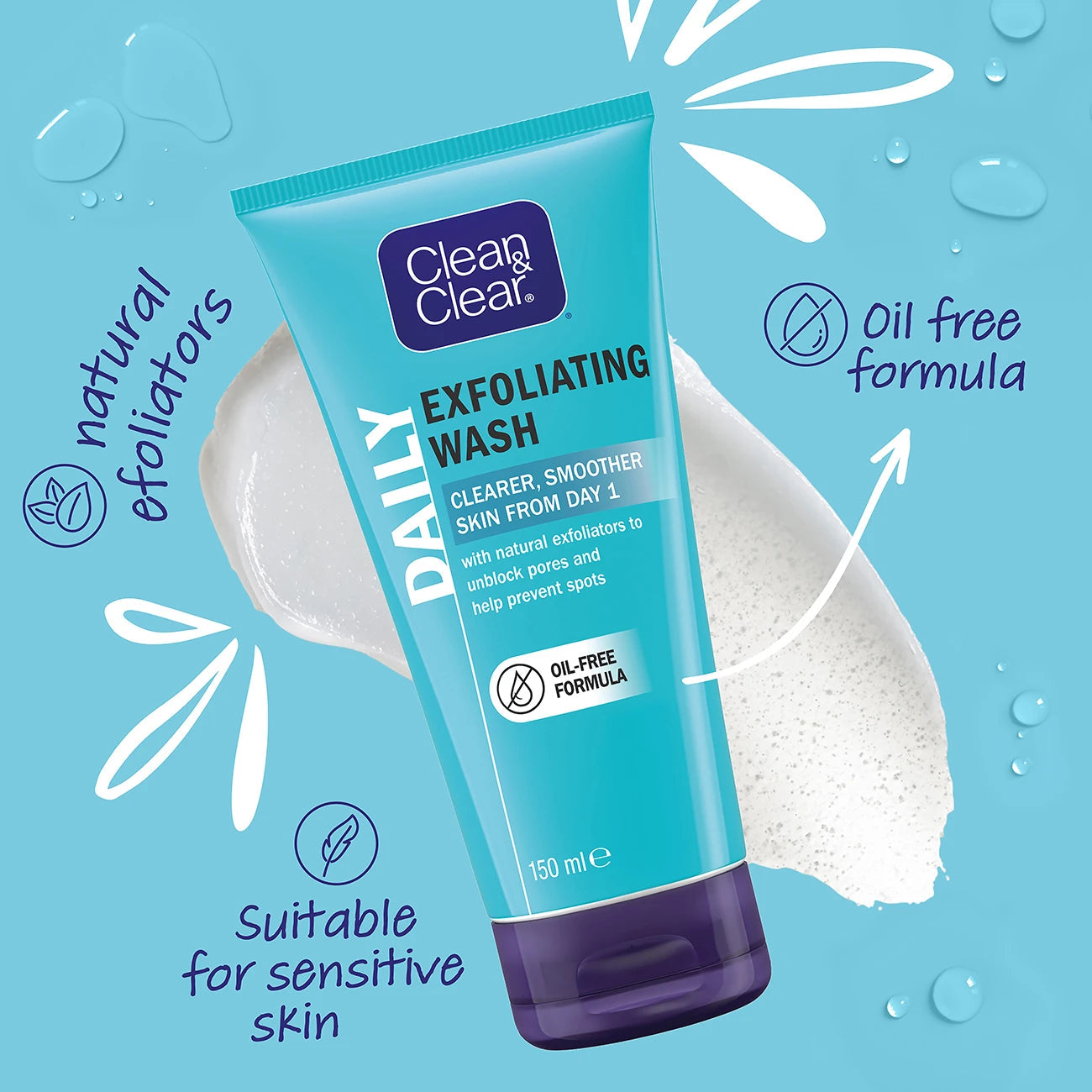 CLEAN & CLEAR Exfoliating Daily Wash - 150ml