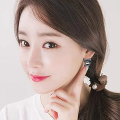 Elegant Black Crystal  Bow Knot Stud Earrings