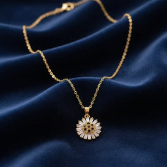 Gold Sunflower Pendant Necklace - Each