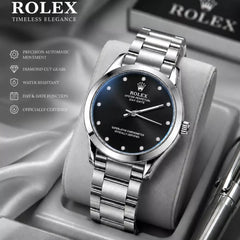 Rolex Men's Watch with Stylish Stainless Steel Chain- With Box