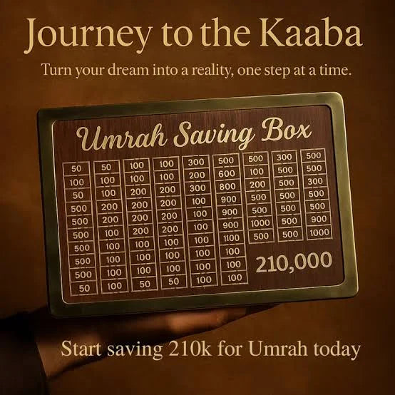 Acrylic Golden Umrah Saving Wooden Box