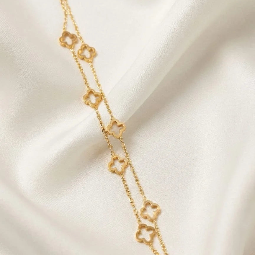Gold Four Leaf Clover Bracelet