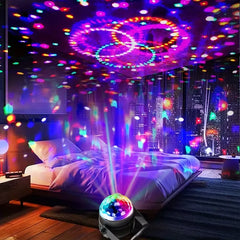 RGB disco ball light 7 modes color charging LED USB power with speaker