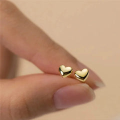 Mini Gold Plated Heart Stud Earring