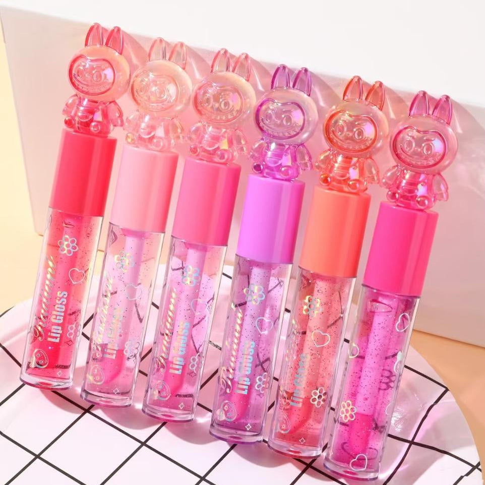 Hudamoji Radiant lip glosses with rabbit-shaped tops