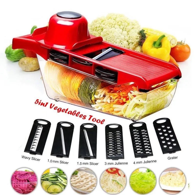 10 IN 1 Manual Vegetable Slicer Fruit Cutter Stainless Steel Mandoline Kitchen