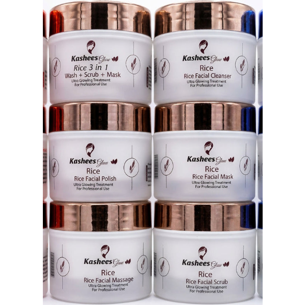 Kashee's Rice Facial Kit – 6-Step Brightening & Nourishing Skincare Set
