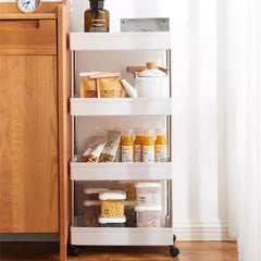 4 Layers Storage Rack Kitchen Trolley Movable Shelf
