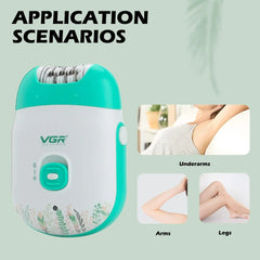 VGR V-726 Wet & Dry Compact Professional Cordless Women Epilator