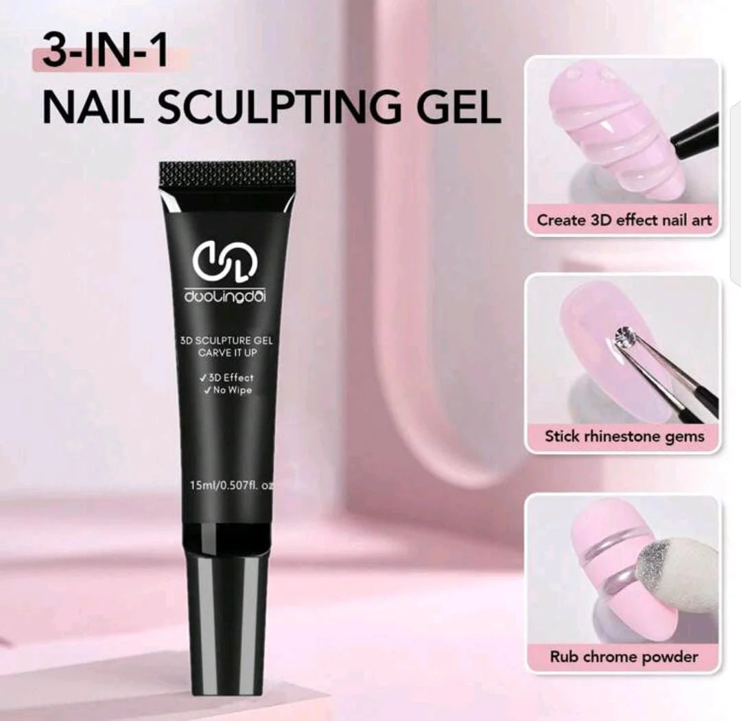 3D Sculpting Gel - Nail Art Modeling Gel, Suitable For DIY Nail Design - 15ml