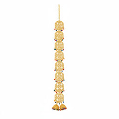 Paranda Rajwari Gold Polish – 8 Bunch with 2 Jhumki