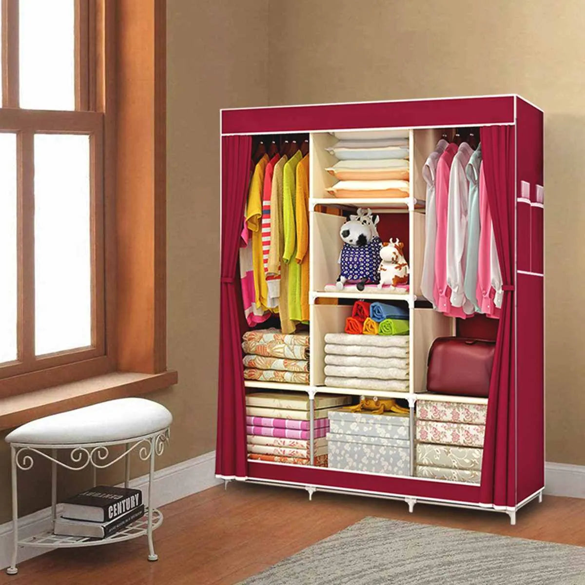 Non-woven Cloth Wardrobe Folding Portable Clothing Storage Cabinet