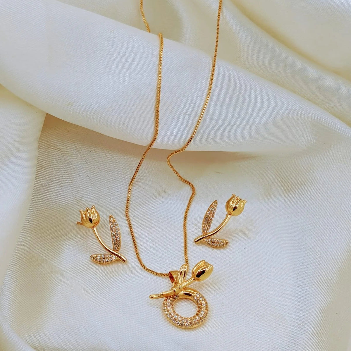 Gold Plated Tulip Flower Jewelry