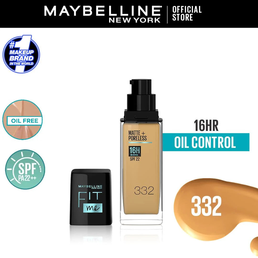 Original Maybelline New Fit Me Matte + Poreless Liquid Foundation Spf 22 30ml
