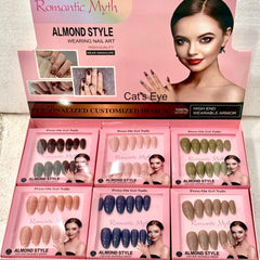 Romantic Myth Almond Style Cat's Eye Press-On Gel Nails