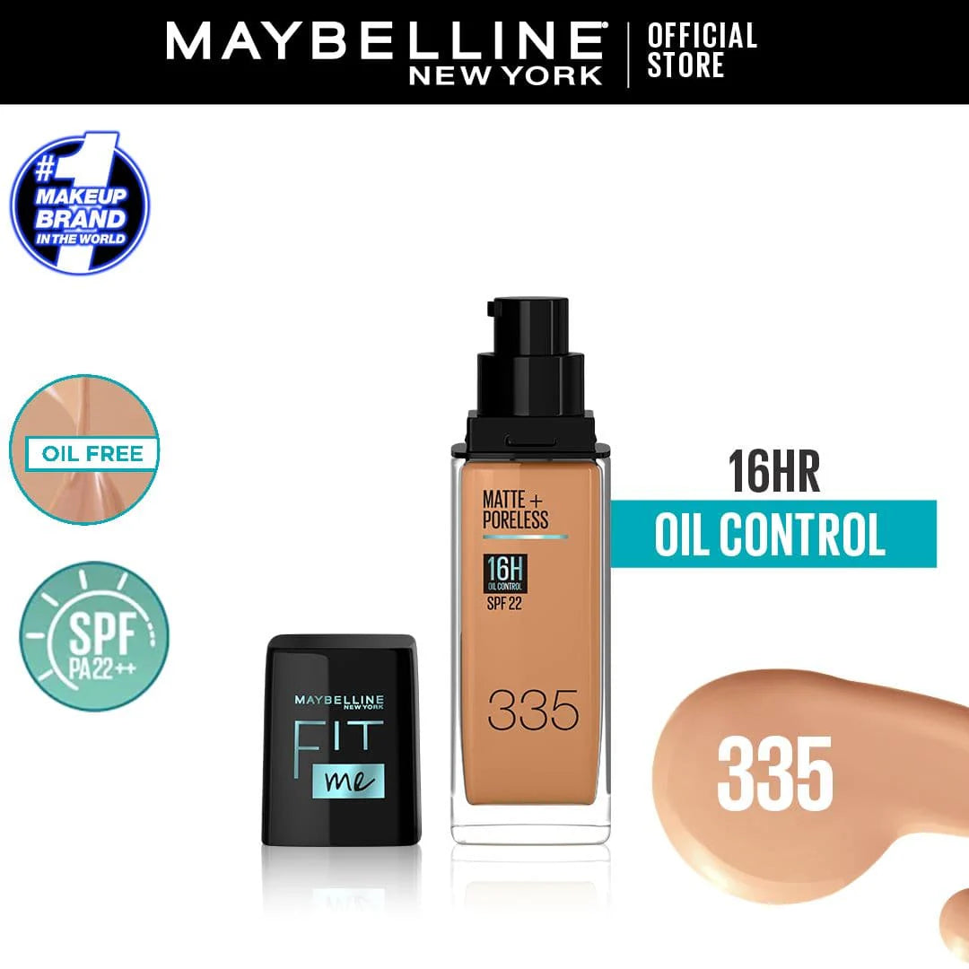 Original Maybelline New Fit Me Matte + Poreless Liquid Foundation Spf 22 30ml