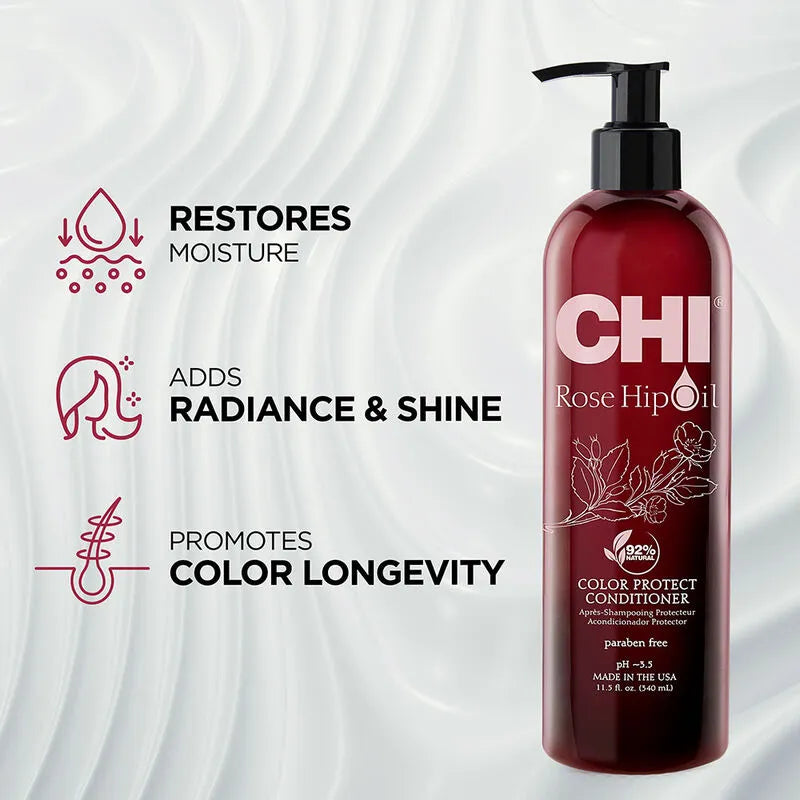 CHI Rosehip Oil Protecting Conditioner, Sulfate & Paraben Free, For Color-Treated Hair -  340ml