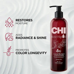 CHI Rosehip Oil Protecting Conditioner, Sulfate & Paraben Free, For Color-Treated Hair -  340ml