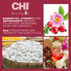 CHI Rosehip Oil Protecting Conditioner, Sulfate & Paraben Free, For Color-Treated Hair -  340ml