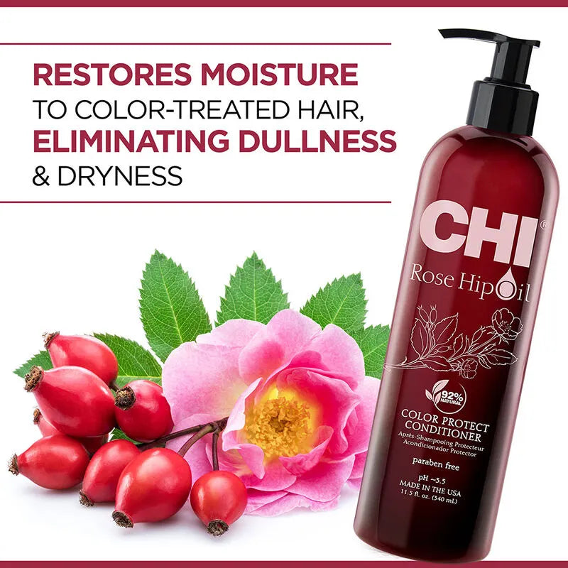 CHI Rosehip Oil Protecting Conditioner, Sulfate & Paraben Free, For Color-Treated Hair -  340ml