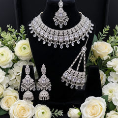 Silver Rhodium Plated Cubic Zirconia Bridal Jewelry Set