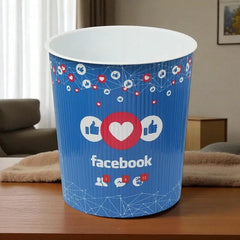 Facebook Printed Plastic Dustbin