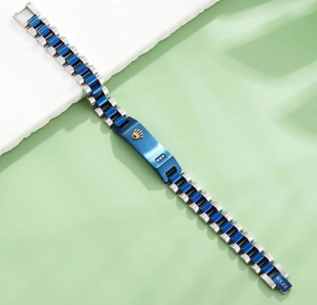Rolex Style Mens Stainless Steel Chain Bracelet