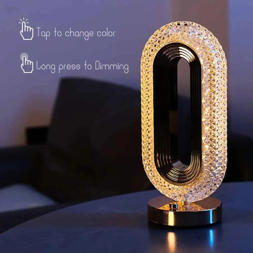 Crystal LED Usb charging touch Golden Lamp