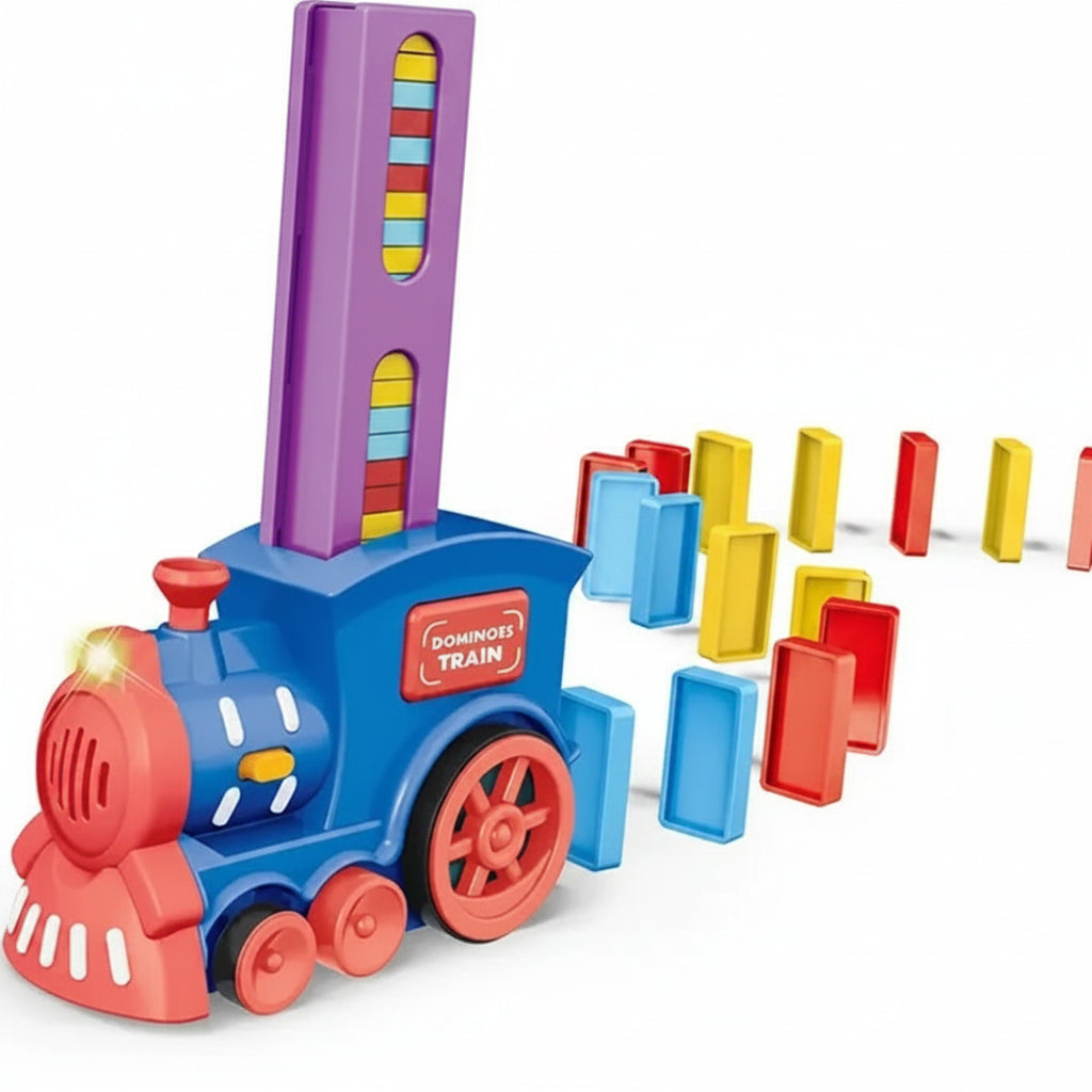 Domino Train Toy  Sound Automatic Domino Train Set - 60 Piece
