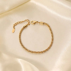 Gold Sparkling Mesh Chain Bracelet