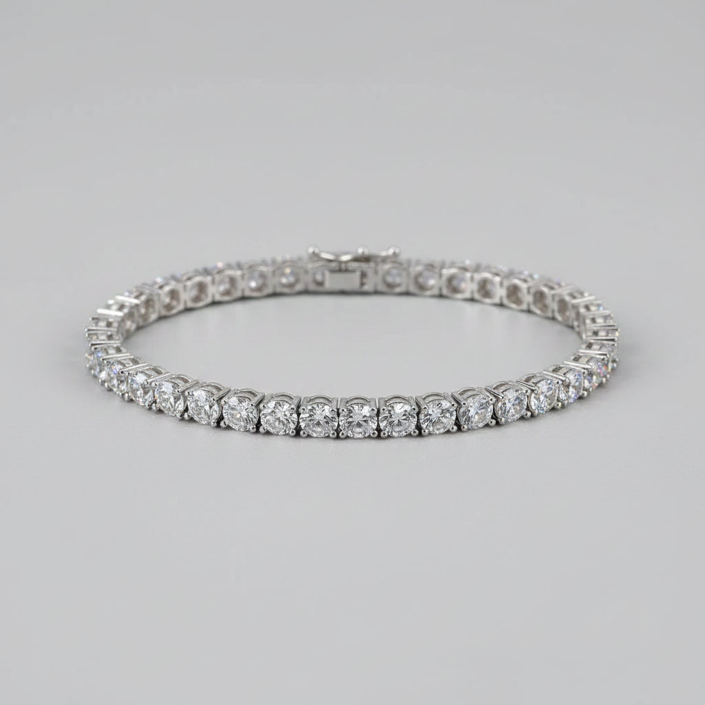 Classic Silver Crystal Tennis Bracelet