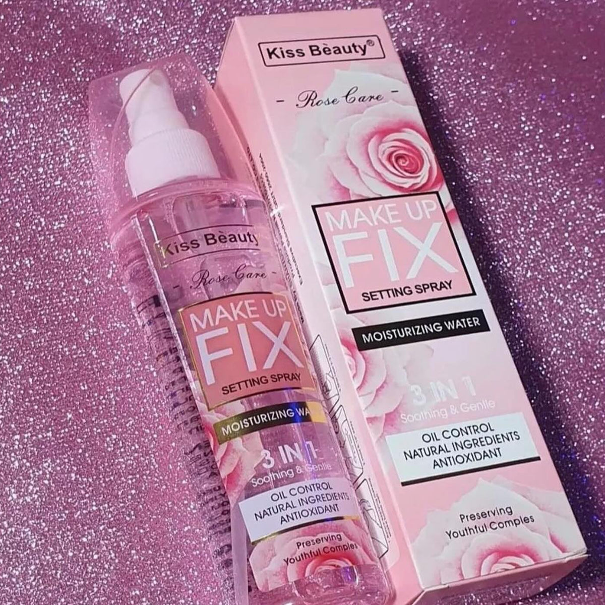 Kiss Beauty Rose Care Make-Up Fix Setting Spray - 150ml