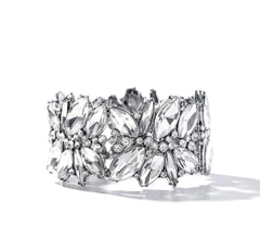 Silver Marquise Crystal Cuff Bracelet