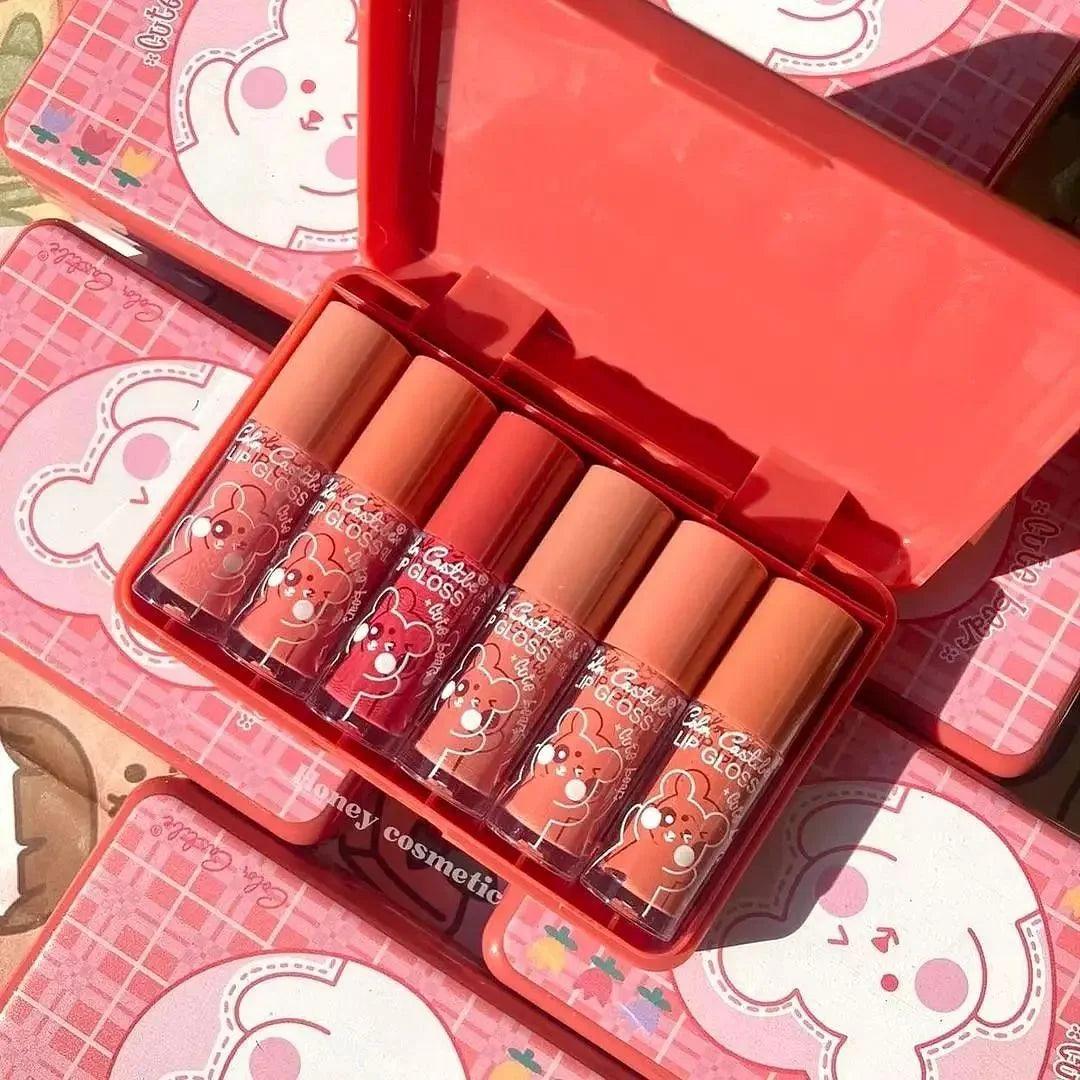 Cute Bear Lip Gloss ( Set of 6)