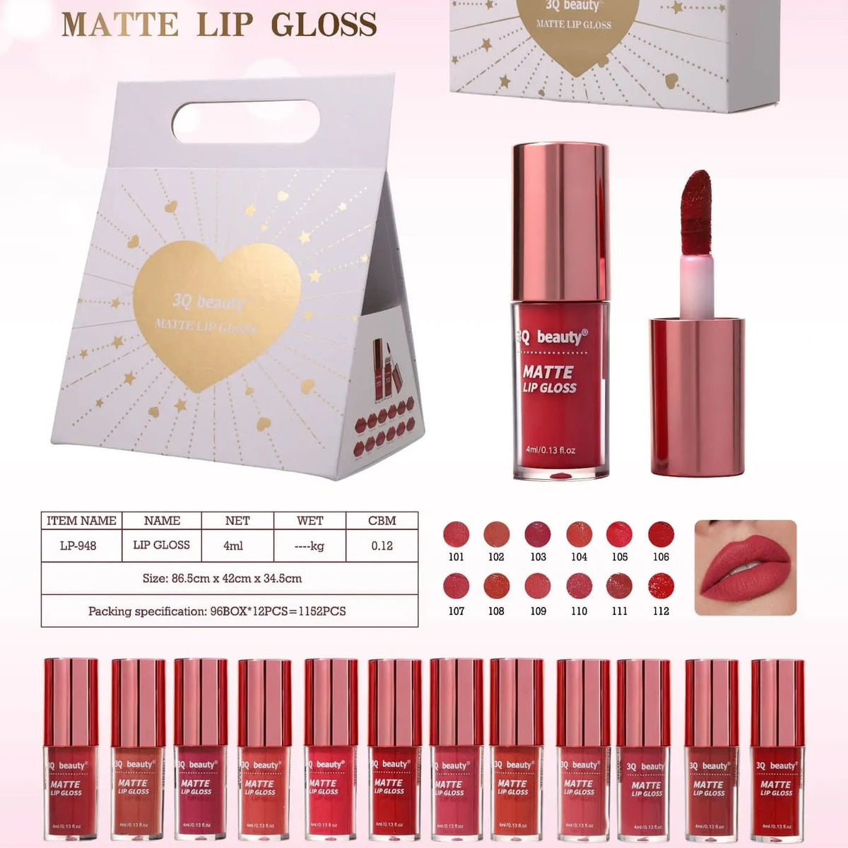3Q Beauty Original Lip Gloss – Pack of 12