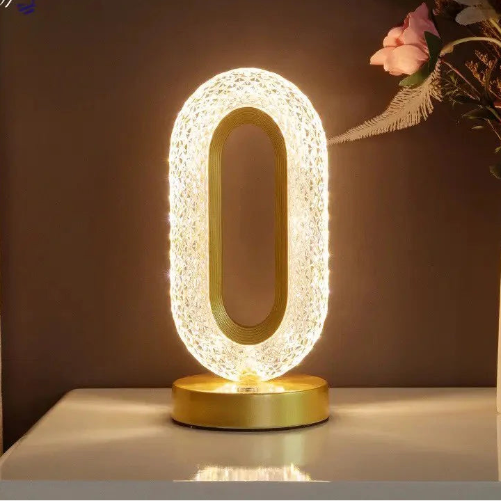 Crystal LED Usb charging touch Golden Lamp