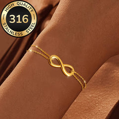 Stainless Steel  Minimalist Infinity Sign Charm Bracelet - Each