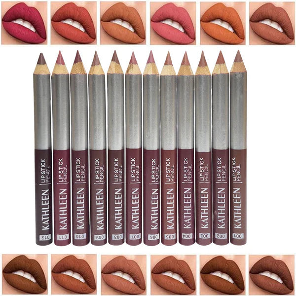 3 In 1 New Makeup Deal Kathleen 6 pcs Lip Liner Pencil +Sunisa 6pcs Nail Polish+96 pcs Fake Nails