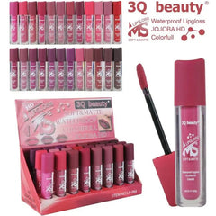3Q Beauty Waterproof Matte Lip Gloss 24 Pcs set