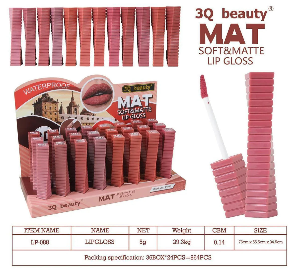 3Q beauty Matt Soft & Matte lipgloss