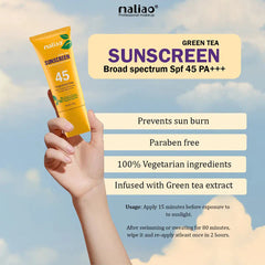 Maliao Green Tea Sunscreen SPF 45 PA+++ - 100g