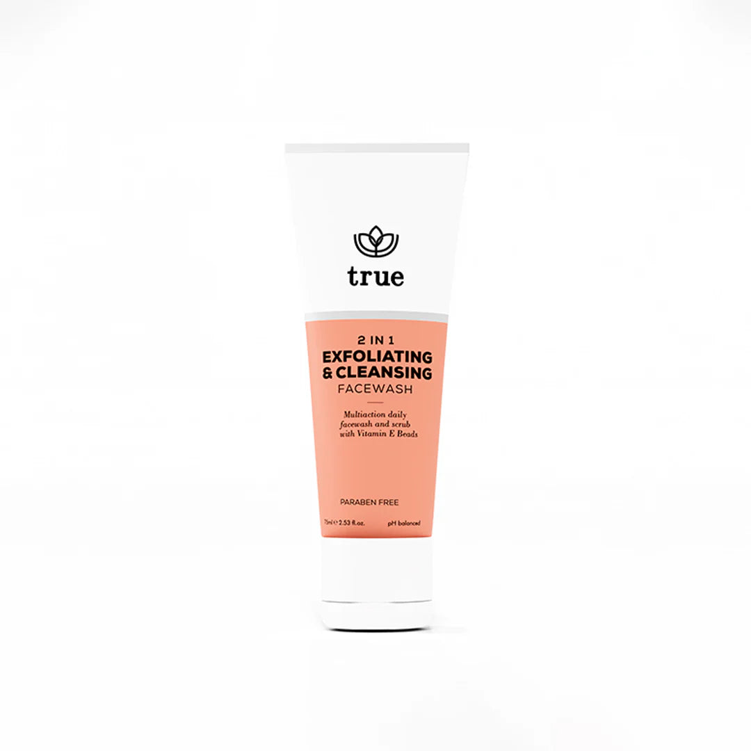 True Beauty 2 in 1 Exfoliating &amp; Cleansing Facewash 75ml